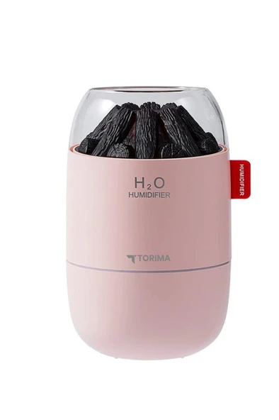 Torima H16 Pembe Odun Ateşi Efekli Hava Nemlendirici Buhar Makinesi 280ML LED Işıklı Sessiz Çalışma - Resim 4
