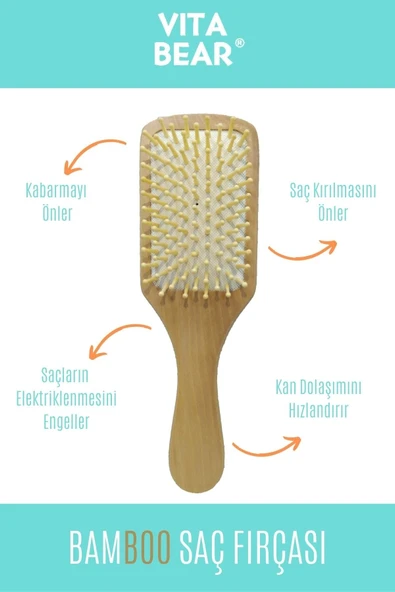 Vita Bear Strong Hair Bamboo Saç Fırçası ürün görseli