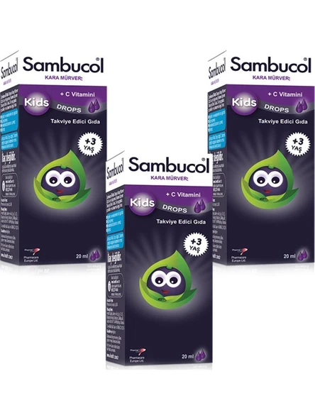 Sambucol Kids Drops 20 Ml 3'Lü PAKET (SKT:02/2026) ürün görseli