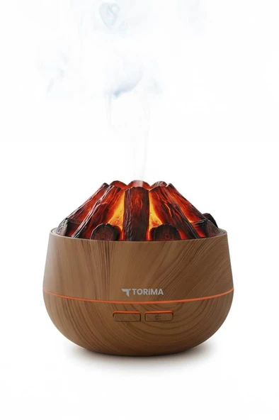 TORIMA H11 Ahşap Odun Ateş Efekli 300ml Sessiz Ultrasonik  Hava Nemlendirici - Resim 5