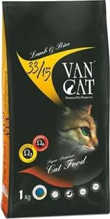 VANCAT Kuzu Etli ve Pirinçli Yetişkin Kedi Kuru Mama 1 kg ürün görseli
