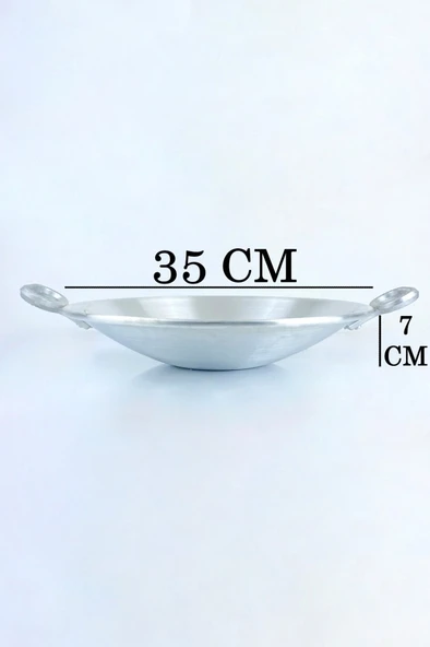 Alüminyum Eloksallı 35cm Kalın Sac Kavurma ve Gözleme Sote Tavası - Resim 2