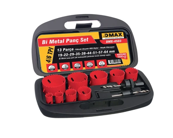 Bimetal Panç Delik Testere Seti 13 Parça DMX4503 ürün görseli