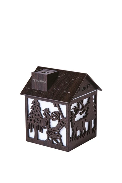 Torima H14 Koyu Kahverengi Yılbaşı Temalı Ahşap Görünümlü 240ml Hava Nemlendirici Buhar Makinesi - Resim 4