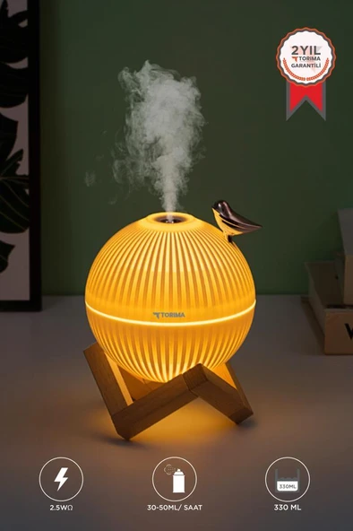 Torima H13 Beyaz Minimalist Kuş Figürlü Ahşap Standlı Gece Lambalı Dekoratif Hava Nemlendiricisi ürün görseli