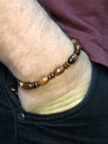 Doğal Kuka Ağacı Erkek Asansörlü Ayarlanabilir Bileklik eub112 - Resim 3