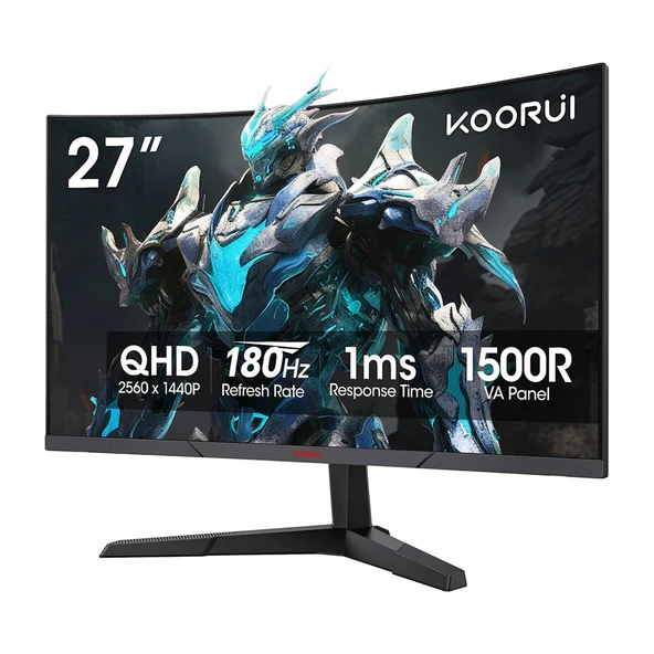 Koorui 1ms 180Hz 27" 2560x1440 QHD Curved Gaming Monitör 27E6QCA ürün görseli