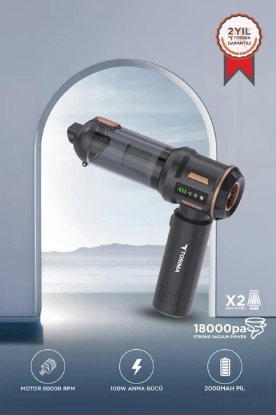 Torima LT-100 Siyah 4in1 Mini Çok Fonksiyonlu  Şarjlı Araç ve Ev Kullanımı İçin El Süpürgesi ürün görseli