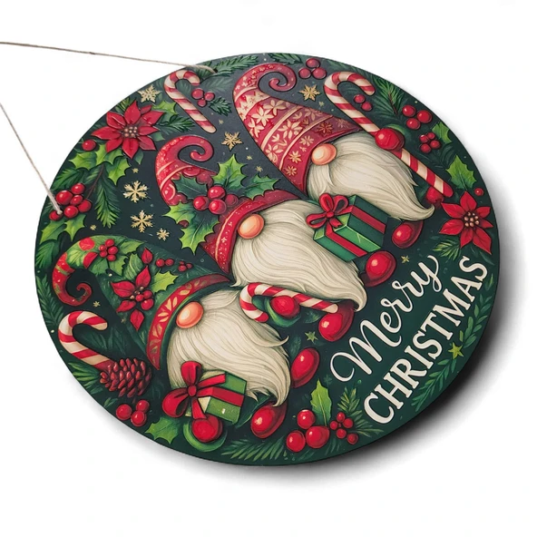 Yılbaşı Cüceleri Kapı ve Duvar Süsü Merry Christmas 1 - Resim 5