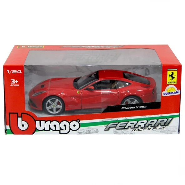 Bburago 1:24 Ferrari F12 Berlinetta Model Araba - Resim 2