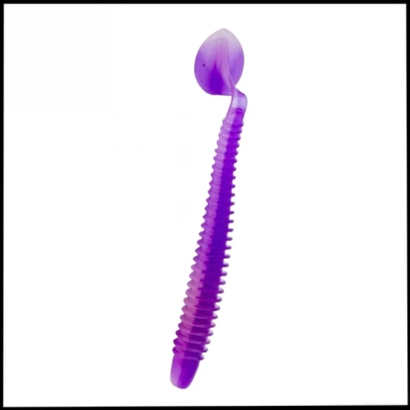 Uyguna-Yakala 4,2g 105mm-  Silikon Kurt Yem  -Turna/Levrek Silikonu - Mor/Beyaz - Karides Kokulu -YEM.772 ürün görseli