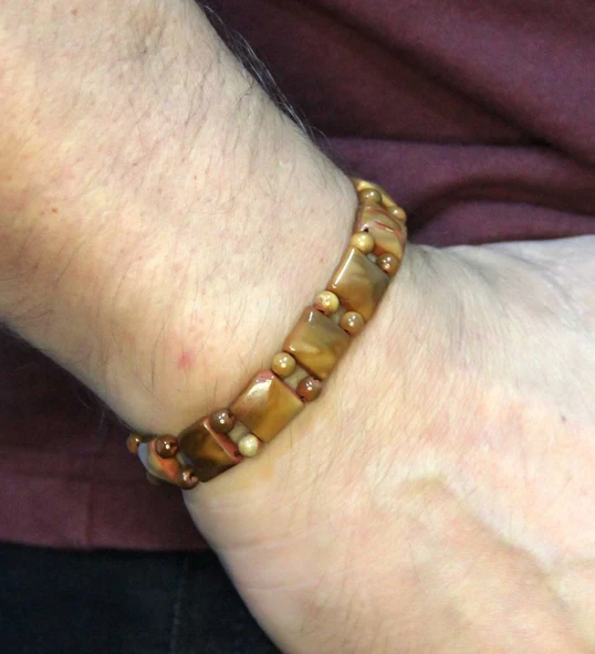 Doğal Kuka Ağacı Erkek Asansörlü Ayarlanabilir Bileklik eub116 - Resim 2