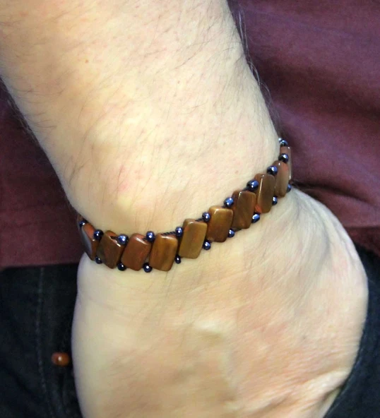 Doğal Kuka Ağacı Erkek Asansörlü Ayarlanabilir Bileklik eub117 - Resim 2