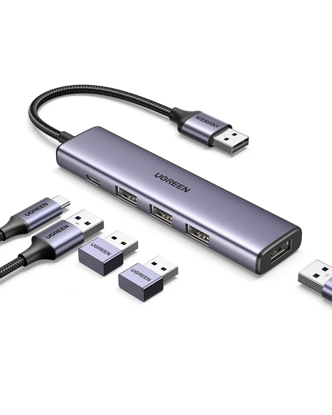 UGREEN USB Hub 4 USB 3.0 Bağlantı Noktası Veri Yuvası USB., 20805 ürün görseli
