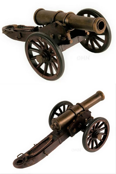 Vintage Amerikan İç Savaş Topu Nostaljik Metal Top Arabası 31cm - Resim 7