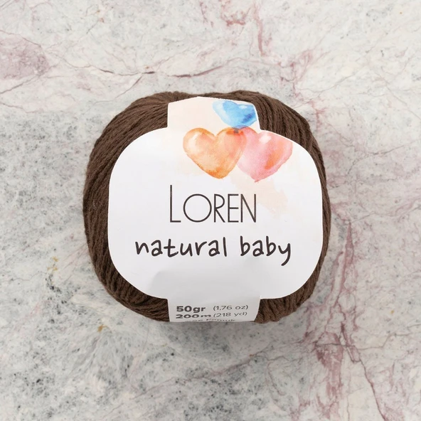 Loren Natural Baby Kahverengi El Örgü İpi - R035 - 33941 ürün görseli 1