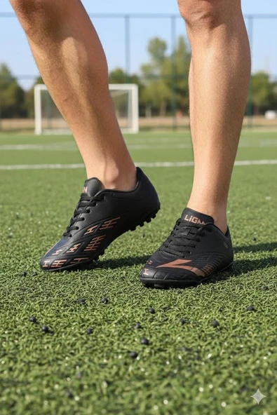 Lig Titan Siyah Orjinal Ürün Çim Saha Halı Saha Erkek Futbol Ayakkabı - Resim 2