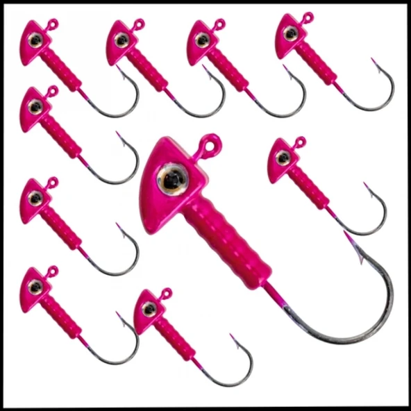 Uyguna-Yakala Pembe - 8 Gr  Zoka - Kurşunlu Olta İğnesi  - 10 Adet-ALA.239 ürün görseli