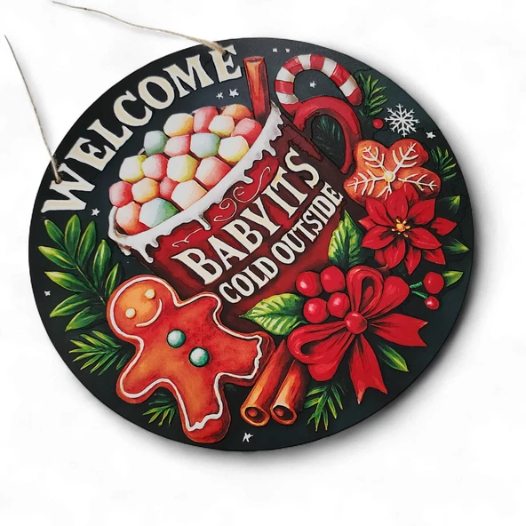 Welcome Kapı ve Duvar Süsü It's Cold Outside - Resim 4