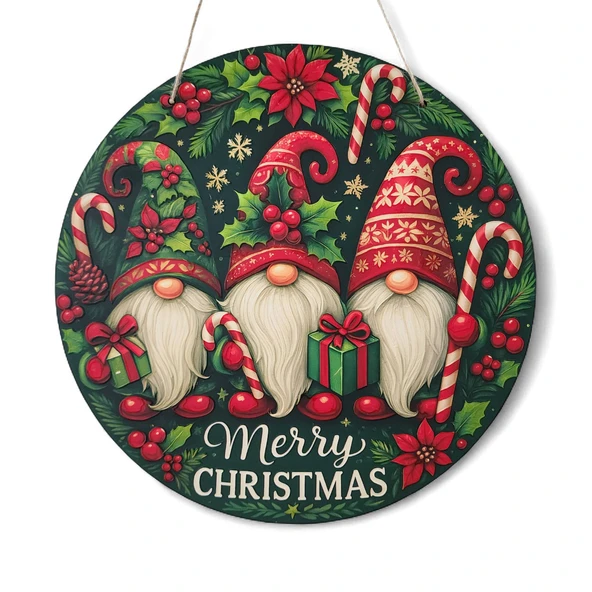 Yılbaşı Cüceleri Kapı ve Duvar Süsü Merry Christmas 1 ürün görseli