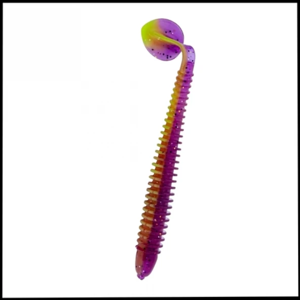 Uyguna-Yakala 4,2g 105mm-  Silikon Kurt Yem  -Turna/Levrek Silikonu - Mor/Yeşil  Karides Kokulu -YEM.776 ürün görseli