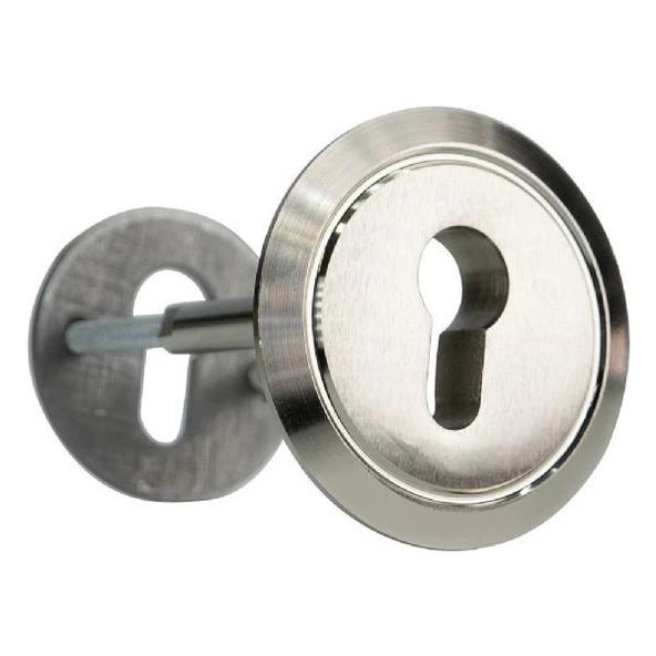 EKSTRA GÜVENLİ ağzı açık M10 AYARLI vidalı saten kaliteli çelik rozet yeni tip kapılar için ürün görseli