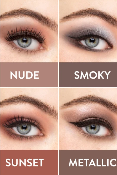 Flormar 10'lu Far Paleti (AÇIK NUDE VE TOPRAK TONLARI) - Eyeshadow Palette - 001 Nude - Resim 6