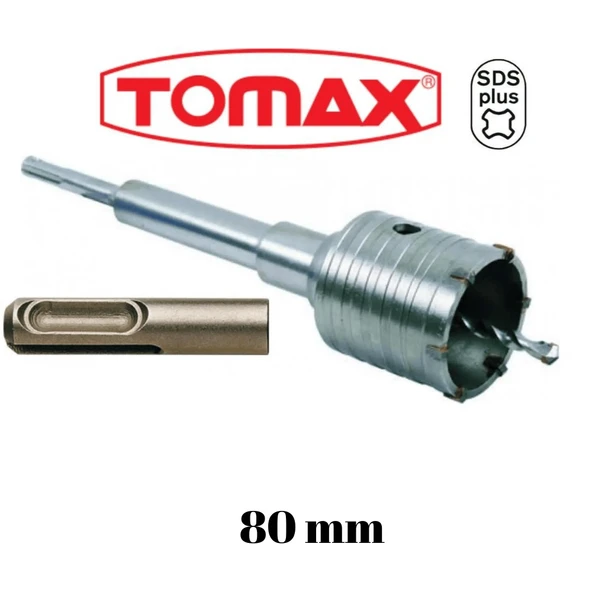 Tomax SDS Plus Elmaslı Beton Delme Ucu 80 mm Panç + 200 mm Adaptör - Resim 3