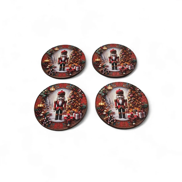 İngiliz Asker Yeni Yıl Bardak Altlığı 4 Adet - Resim 5