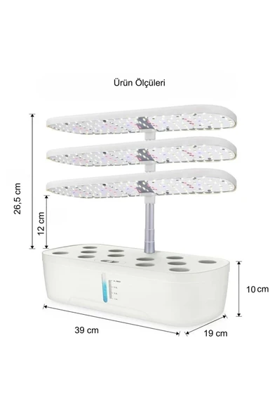 Hidroponik Topraksız 12 Bölme Bitki Yetiştirme Kiti 3 Mod 139 LED Tam Spekturum Bahçe Kit - Resim 5