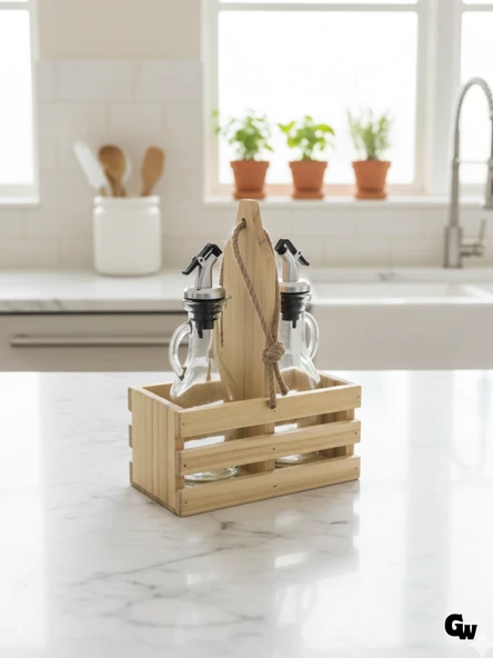 Ahşap Doğal 2Li Tombul Set Yağdanlık ve Sosluk Takımı(SET)(IHLAMUR - KAVAK) Ahşap Rengi 1 SET - Resim 2