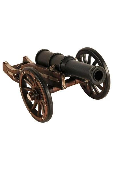 Vintage Louis XIV Savaş Topu Nostaljik Metal Top Arabası 30cm - Resim 6