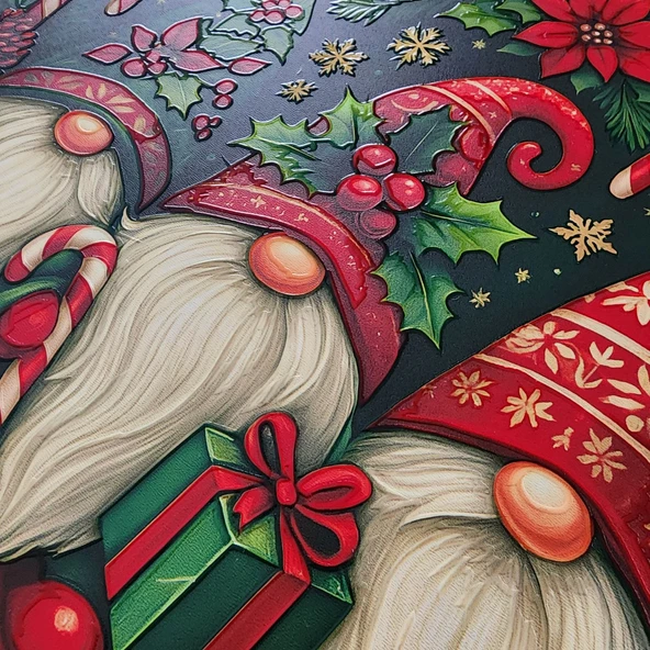 Yılbaşı Cüceleri Kapı ve Duvar Süsü Merry Christmas 1 - Resim 4