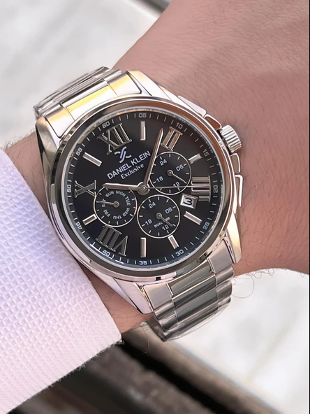 Daniel Klein Erkek Kol Saati 30 Metre Suya Dayanıklı Çelik Kordon + VS.BLKT.0667 - Resim 3