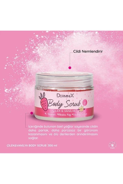 Derminix Çilek Vanilya Vücut Peelingi 300 ml - Resim 2