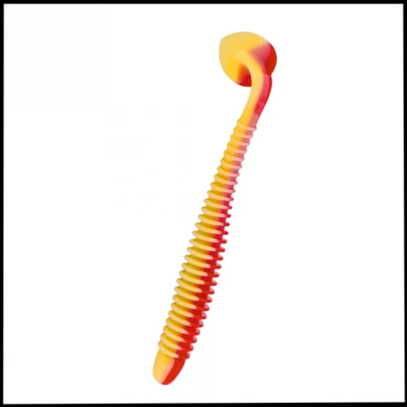 Uyguna-Yakala 4,2g 105mm-  Silikon Kurt Yem  -Turna/Levrek Silikonu - Kırmızı/Sarı- Karides Kokulu -YEM.771 ürün görseli