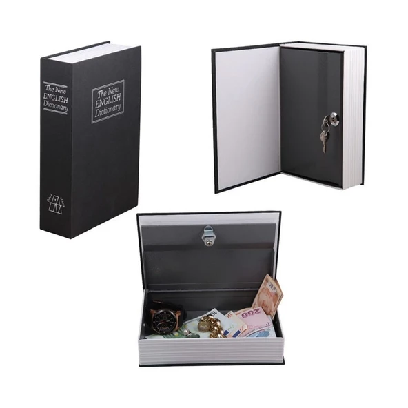 Kitap Şeklinde Gizli Kasa Kilitli kumbara Büyük Boy - Resim 3