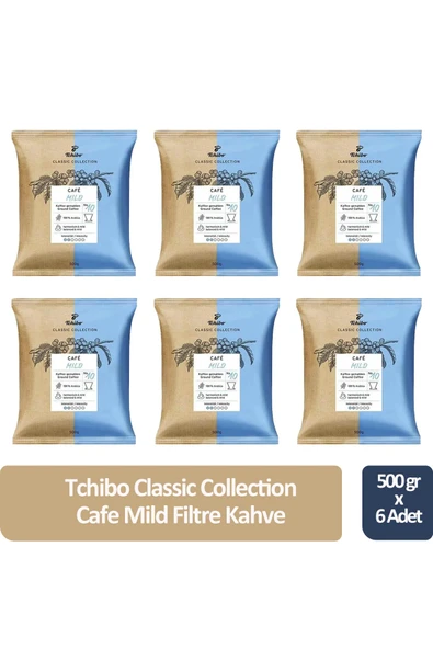 Tchibo Classic Cafe Mild Filtre Kahve 500 gr x 6 Adet ürün görseli