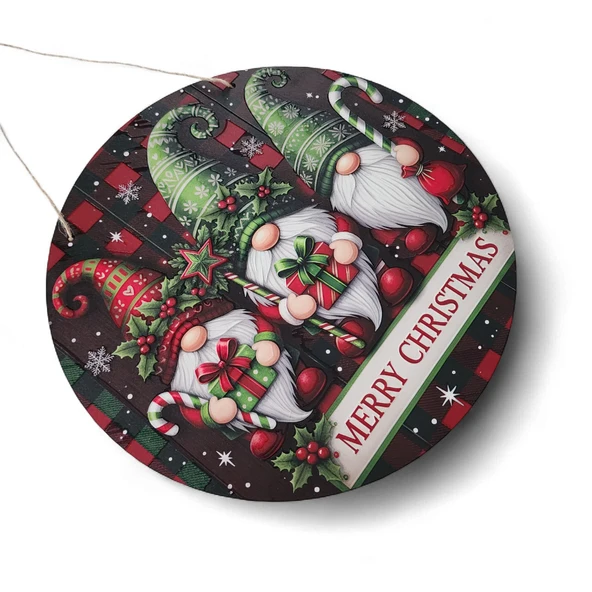 Yılbaşı Cüceleri Kapı ve Duvar Süsü Merry Christmas 2 - Resim 5