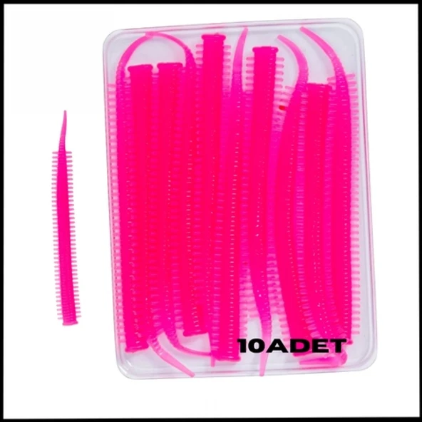 Uyguna-Yakala 1g 70mm -10 Adet  Silikon Kurt Yem - Karides Kokulu- Pembe Parıltı-1074-PNG ürün görseli