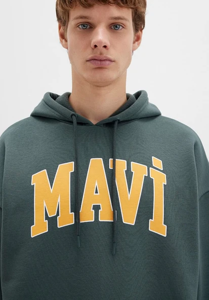 Mavi 067149 Logo Baskılı Erkek Kapüşonlu Sweatshirt - Resim 9