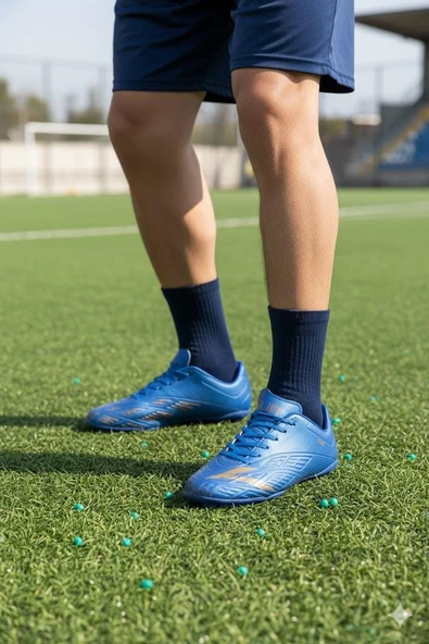 Lig Titan Saks Mavi Orjinal Ürün Çim Saha Halı Saha Erkek Futbol Ayakkabı - Resim 2