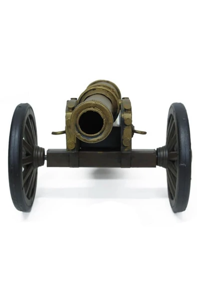 Vintage Amerikan İç Savaş Topu Nostaljik Metal Top Arabası 31cm - Resim 9