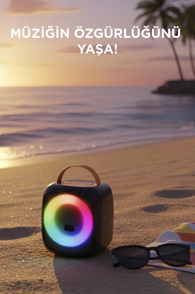 Torima KTS-2387 Taşınabilir Wireless Hoparlör 12W RGB Işıklı - Resim 2