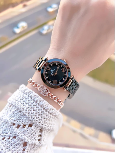 Daniel Klein Seramik Kordon Özel Tasarım 2 Yıl Garantili 3 Atm Kadın Kol Saati+Bileklik SR.14282.6 - Resim 2