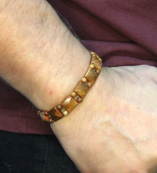 Doğal Kuka Ağacı Erkek Asansörlü Ayarlanabilir Bileklik eub116 - Resim 3