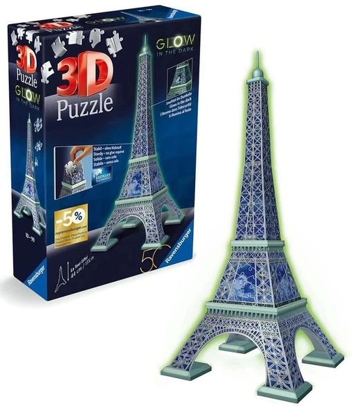 Ravensburger Karanlıkta Parlayan 3D Puzzle Eyfel ürün görseli