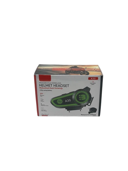 AutoMarkt A30 Motosiklet Bluetooth Kask Kulaklık Işıklı İntercom ürün görseli