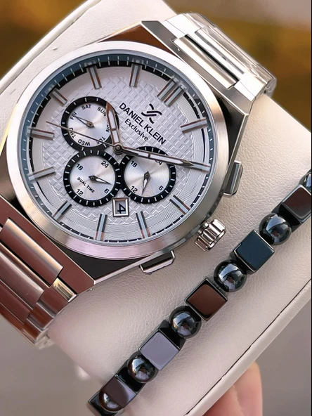 Daniel Klein Erkek Kol Saati 30 Metre Suya Dayanıklı Çelik Kordon + Bileklik Hediyeli VS.BLKT.0663 ürün görseli