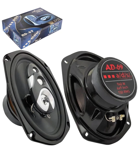 ADS AD-69 Oto Hoparlör Oval 6X9 İnç 940 Watt (105Rms) Tweeterli 2 Adet ürün görseli